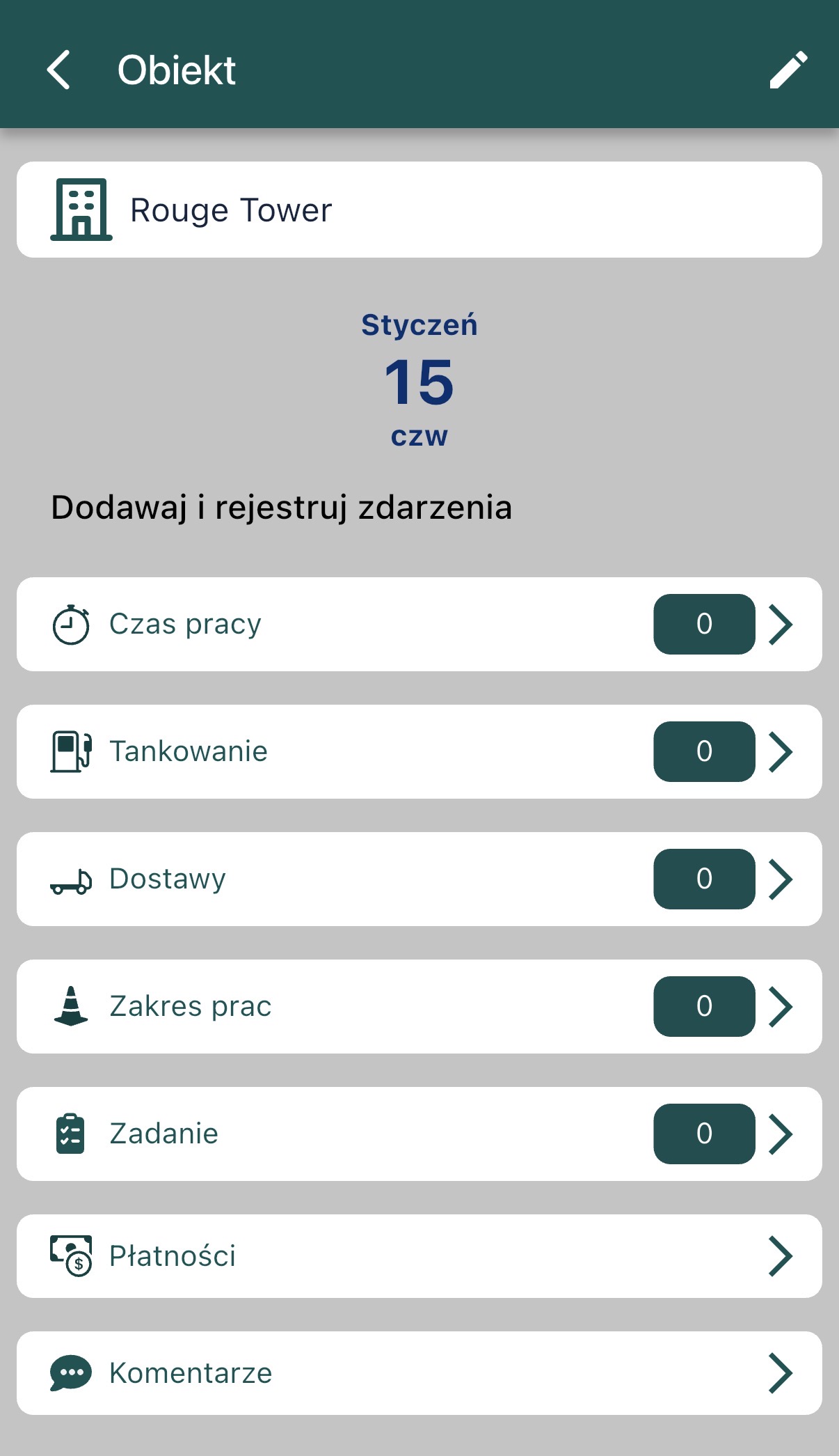 SLR aplikacja mobilna - rejestracja zdarzeń ze zdjęciami